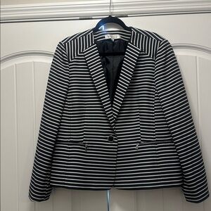 Kasper Black and White Striped Blazer size 16